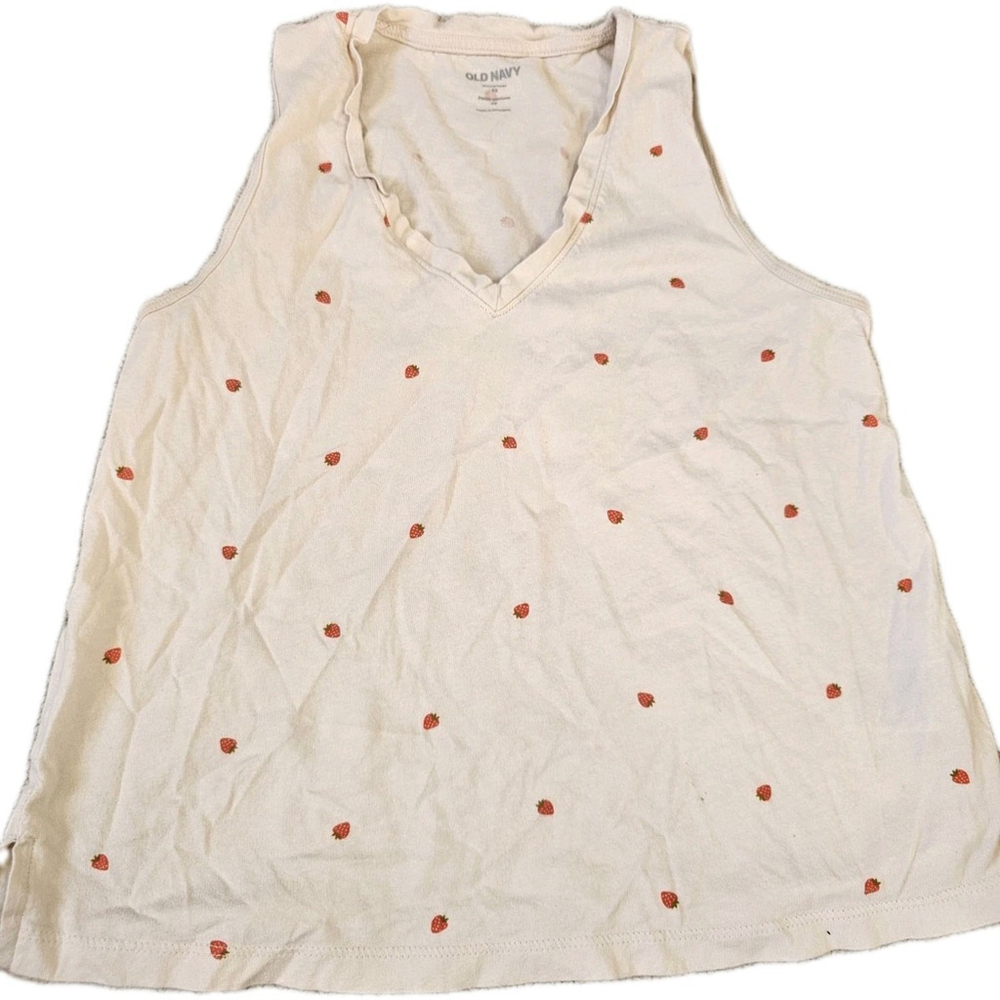 OLD NAVY WOMENS EVERYWEAR CASUAL TEE 100% COTTON V-NECK FLORAL BEIGE HEATHER xs
